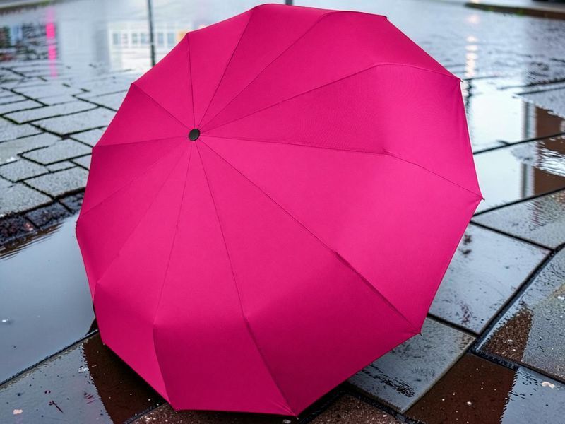 Женский зонт однотонный полностью автоматический Toprain F512 Pink 12 спиц 12302Pink фото