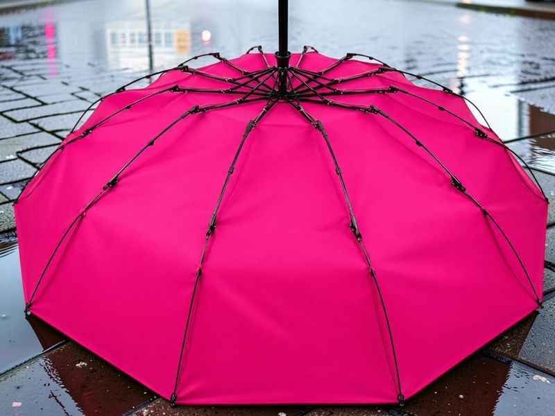 Женский зонт однотонный полностью автоматический Toprain F512 Pink 12 спиц 12302Pink фото