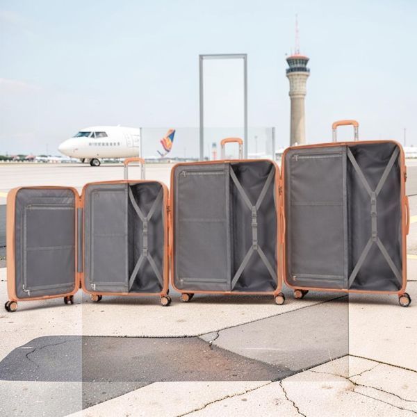 Набор чемоданов Nuri PP6608+C Peach 3в1 с USB и расширением S M L G_PP6608+C Peach PZ фото