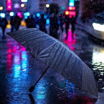 Парасолька жіноча ZITA Rainy Day Blue напівавтомат на 9 спиць U_587Blue фото