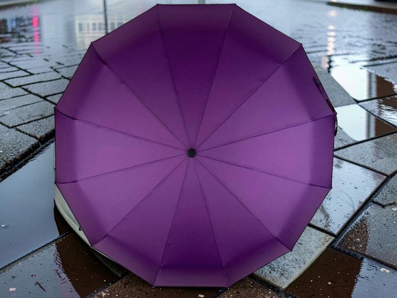 Женский зонт однотонный полностью автоматический Toprain F512 Purple 12 спиц 12302Purple фото