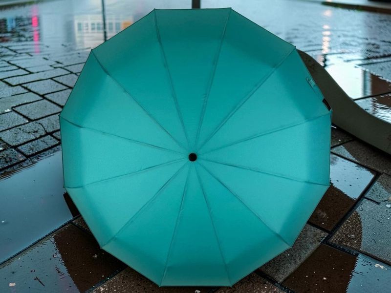 Женский зонт однотонный полностью автоматический Toprain F512 Turquoise 12 спиц 12302Turquoise фото