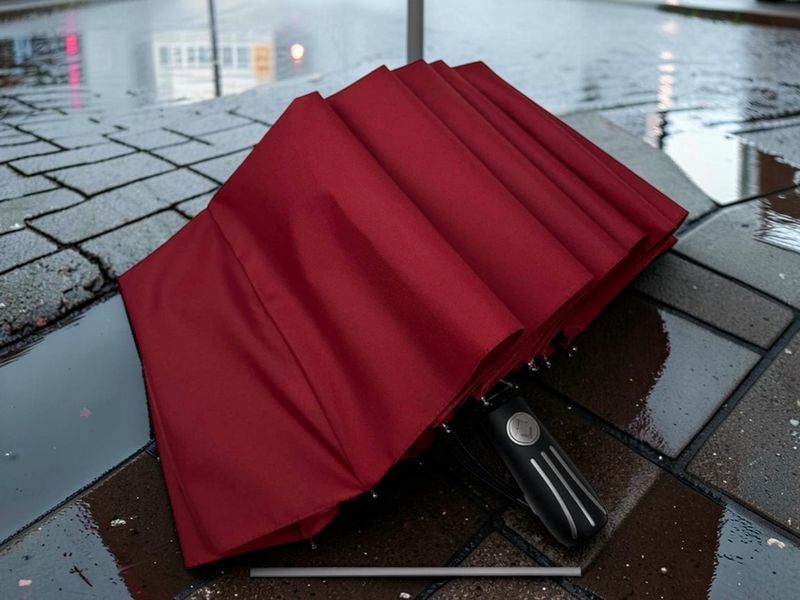 Женский зонт однотонный полностью автоматический Toprain F512 Burgundy 12 спиц 12302Burgundy фото