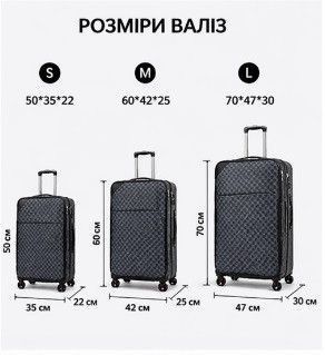 Набор чемоданов 3в1 Nuri 666 Back из экокожи S M L в клетку дорожные чемоданы на колесах G_666 Back PZ фото